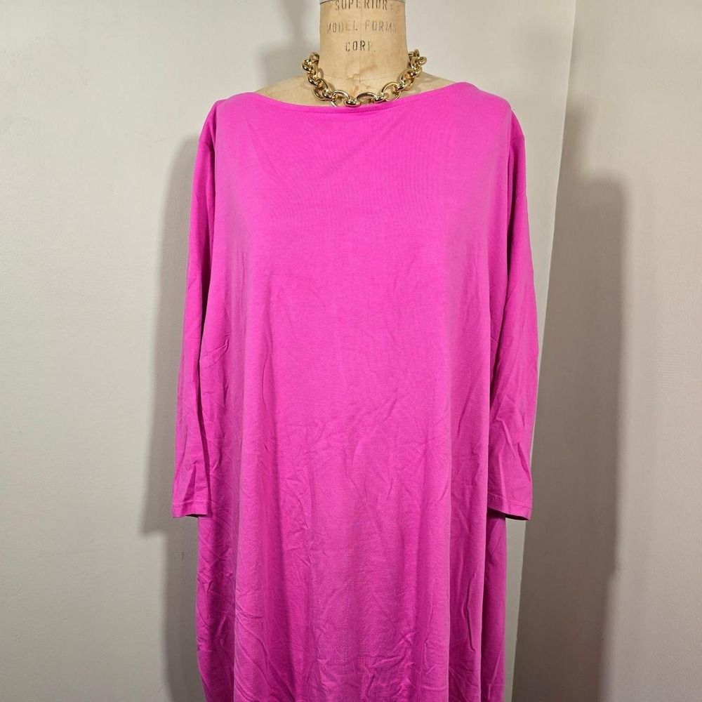 Jessica London hot pink cotton maxi dress size 34 – Plus size casual dress